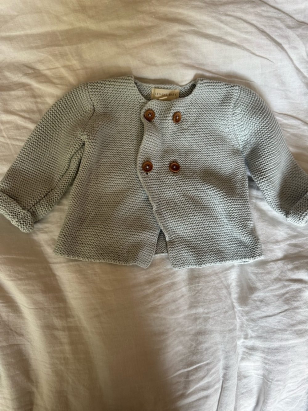 Baby Knit Double-Breasted Cardigan - baby blue so soft great for fall